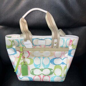 Coach Multi Color Signature Textile Tote